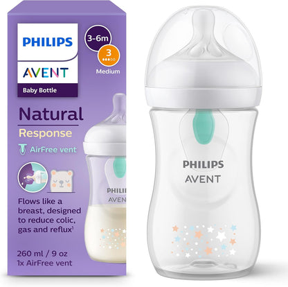 Philips Avent Natural Response – Shishe për Bebe me AirFree, 260 ml, 1m+
