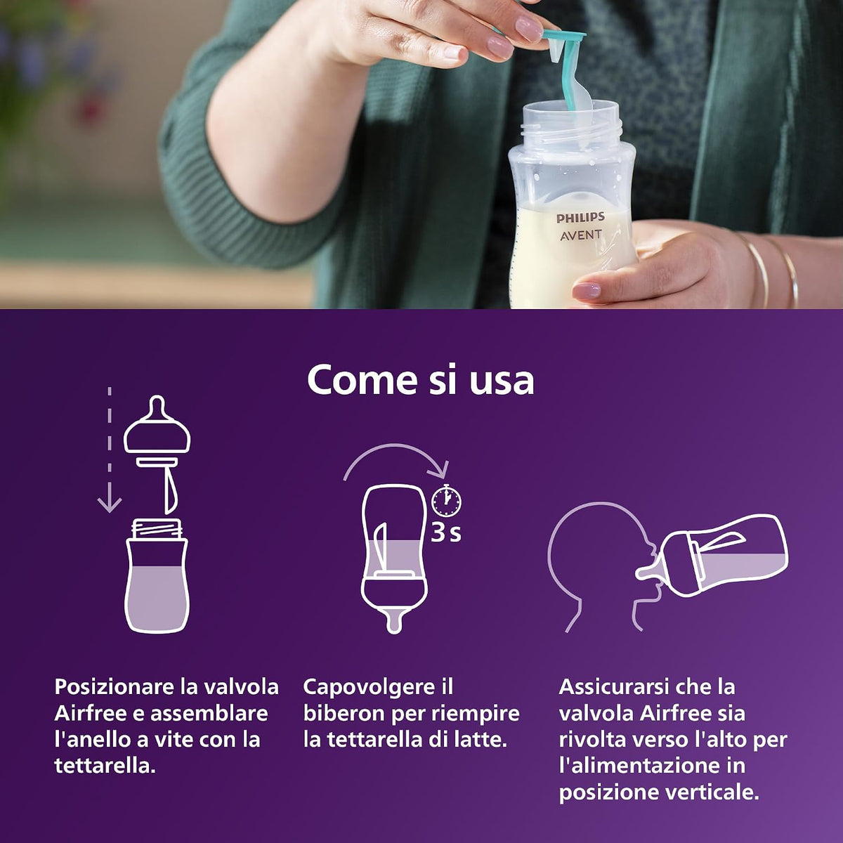Philips Avent Natural Response – Shishe për Bebe me AirFree, 260 ml, 1m+