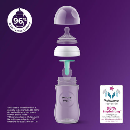 Philips Avent Natural Response – Shishe për Bebe me AirFree, 260 ml, 1m+