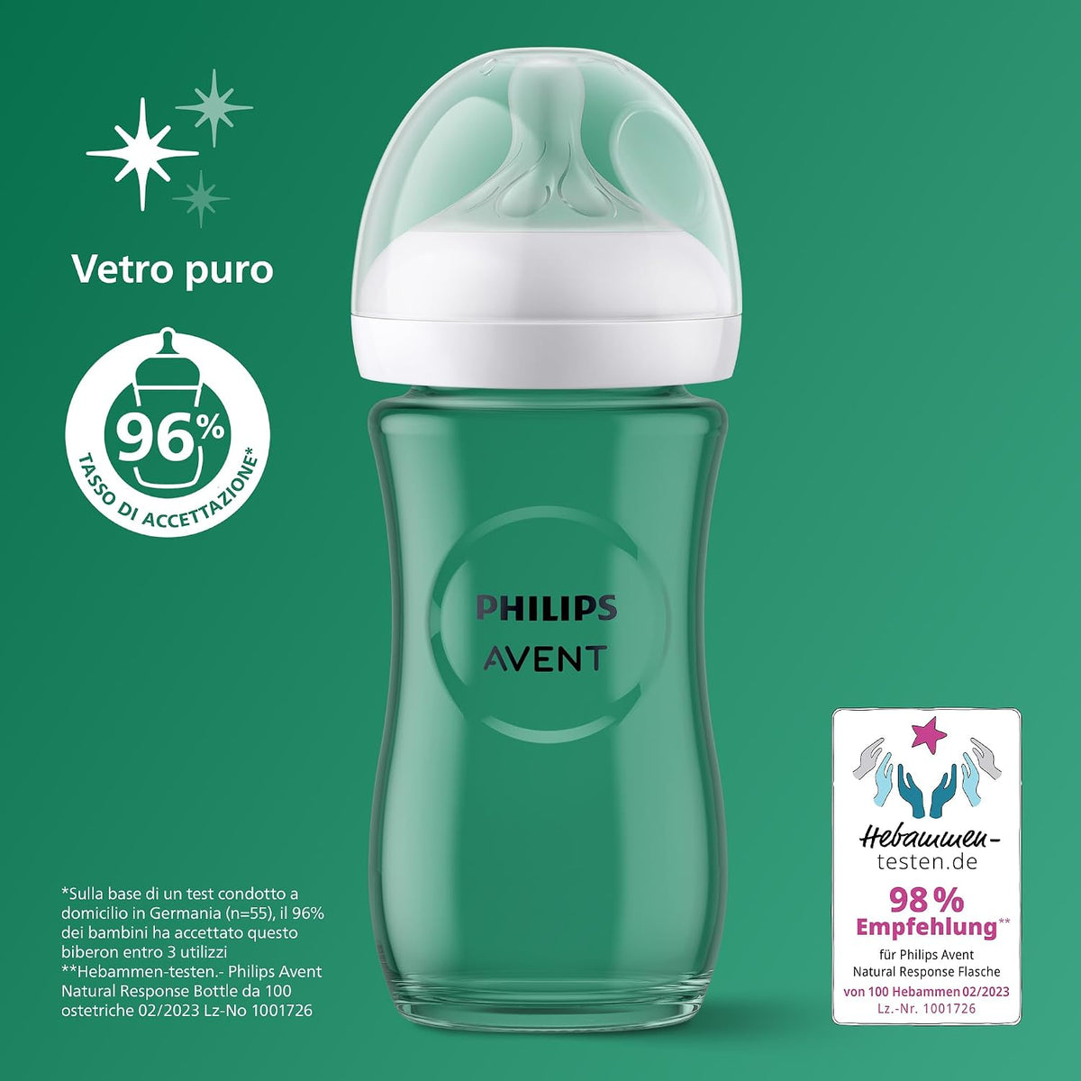 Philips Avent Natural Response – Shishe Qelqi 240 ml, Flow 3, 3–6m