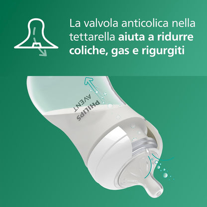 Philips Avent Natural Response – Shishe Qelqi 240 ml, Flow 3, 3–6m