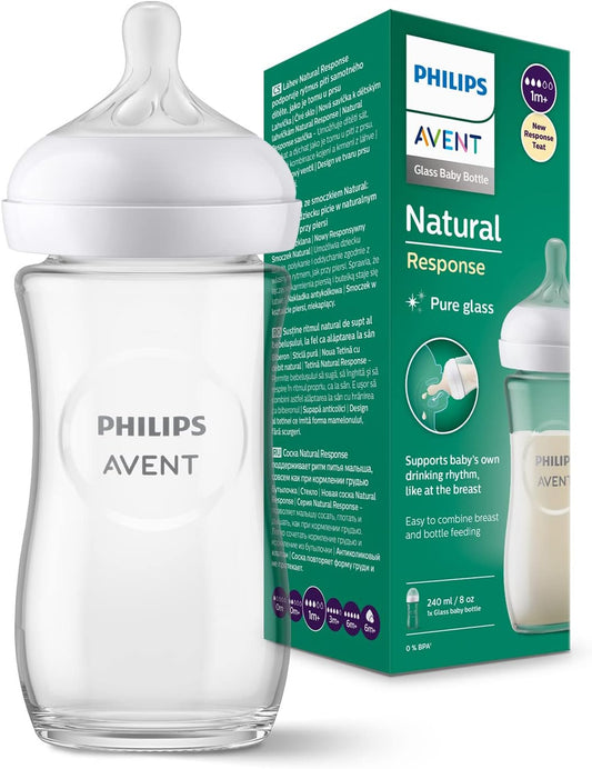 Philips Avent Natural Response – Shishe Qelqi për Bebe 240 ml, 1m+ (SCY933/01)