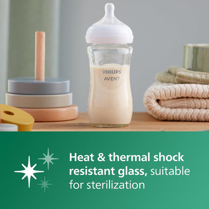 Philips Avent Natural Response – Shishe Qelqi për Bebe 240 ml, 1m+ (SCY933/01)