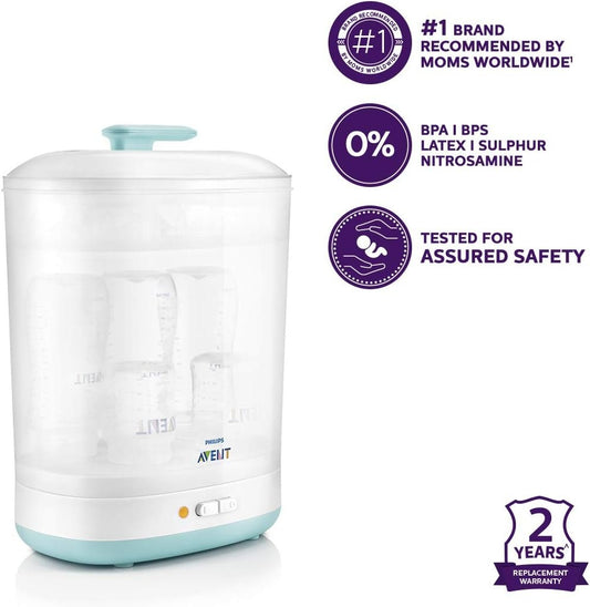 Philips Avent 2-në-1 – Sterilizues Elektrik me Avull SCF922