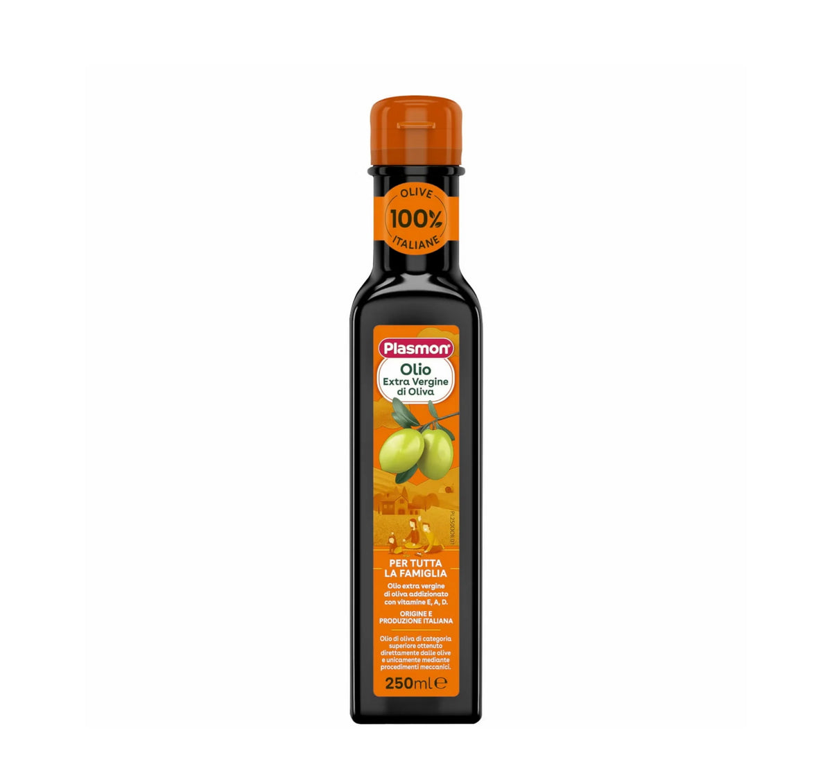 Plasmon Vaj Ulliri Ekstra i Virgjër 250 ml – 100% Ullinj Italianë, i Pasuruar me Vitamina E, A dhe D