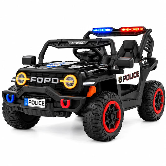Police Jeep Off-Road 12V – Makinë Elektrike Policie për Fëmijë, 2 Ulëse dhe Telekomandë