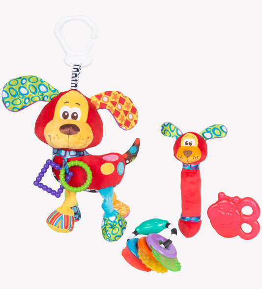 Set Edukativ me 4 Lodra Kafshuese dhe Tundëse për Bebe, 6M+