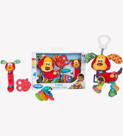 Set Edukativ me 4 Lodra Kafshuese dhe Tundëse për Bebe, 6M+