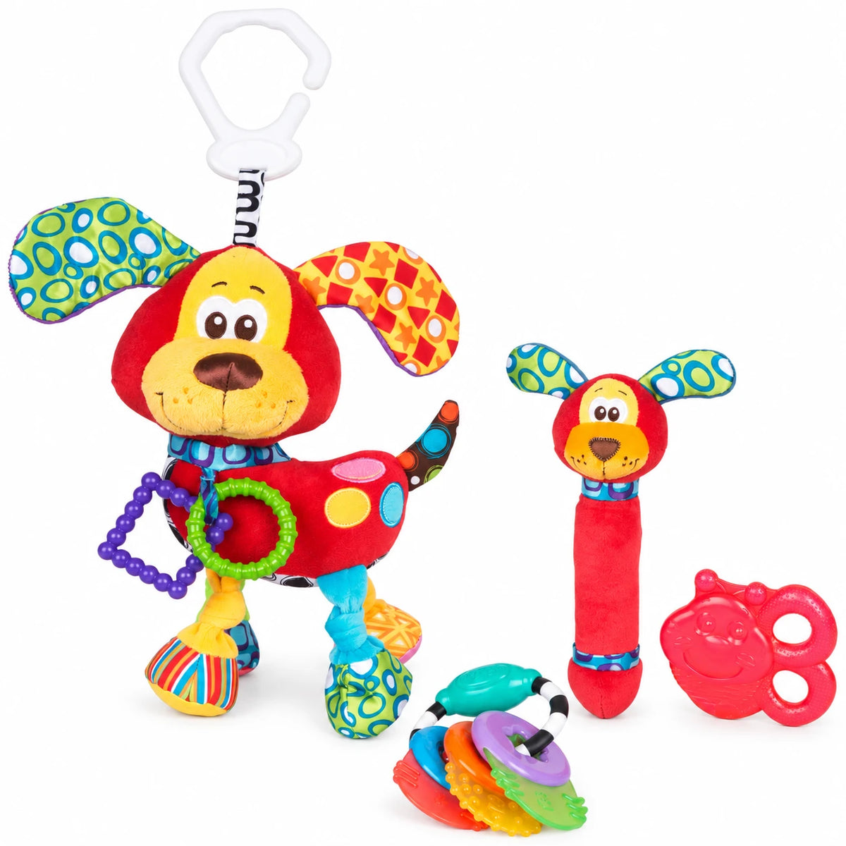 Set Edukativ me 4 Lodra Kafshuese dhe Tundëse për Bebe, 6M+