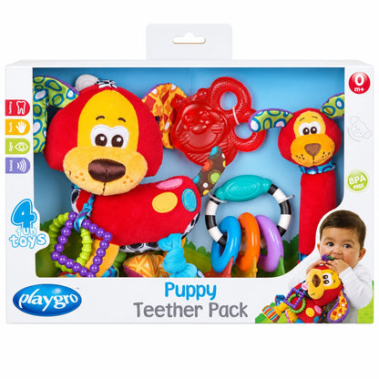 Set Edukativ me 4 Lodra Kafshuese dhe Tundëse për Bebe, 6M+
