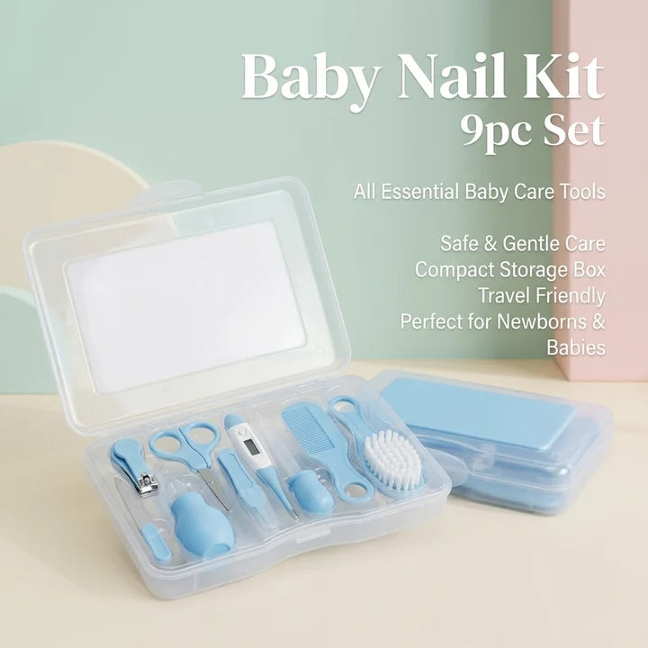 Set për Kujdesin dhe Manikyrin e Bebes – 9 Pjesë me Kuti