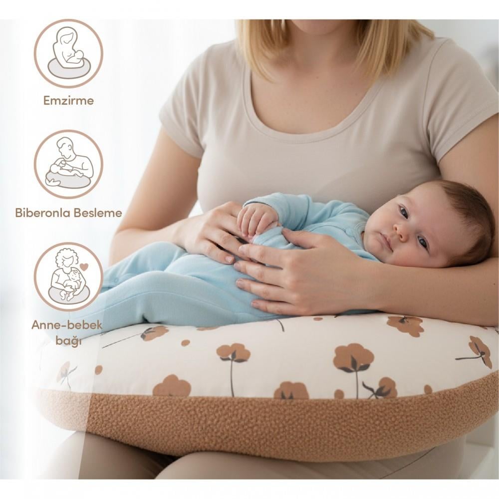 Sevi Bebe Teddy – Jastëk Multifunksional për Nënë dhe Bebe, Ekru