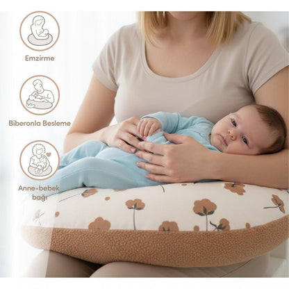 Sevi Bebe Teddy – Jastëk Multifunksional për Nënë dhe Bebe, Ekru