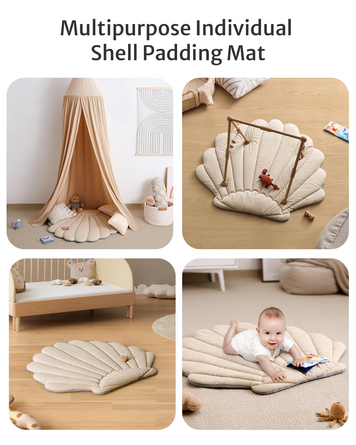 Shell Baby Play Gym + Vendlojë për Playpen – Set me 2 Pjesë