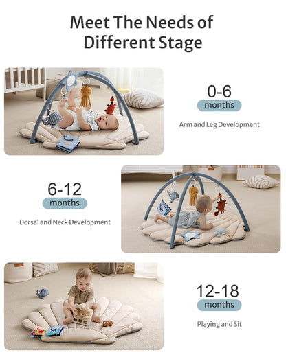 Shell Baby Play Gym + Vendlojë për Playpen – Set me 2 Pjesë