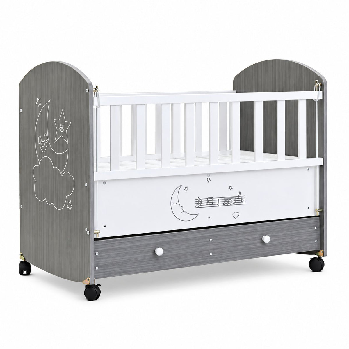 Shtrat Multifunksional për Bebe me Sirtar dhe Rrota – 105 × 55 cm