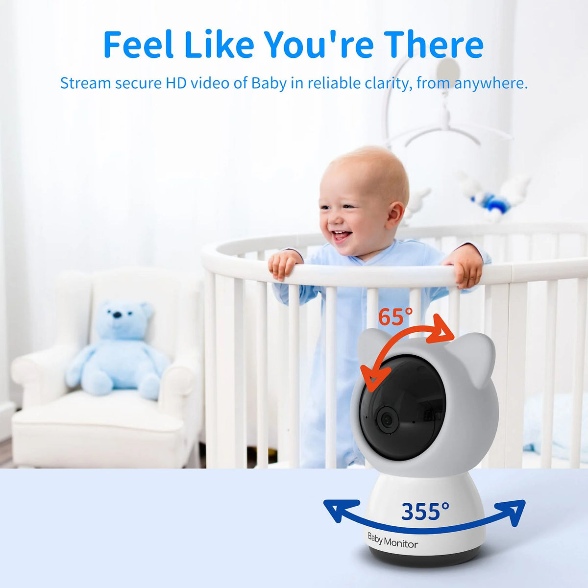 Smart Baby Monitor 2K – Lidhje me Telefon dhe Ekran, Night Vision me Ngjyra