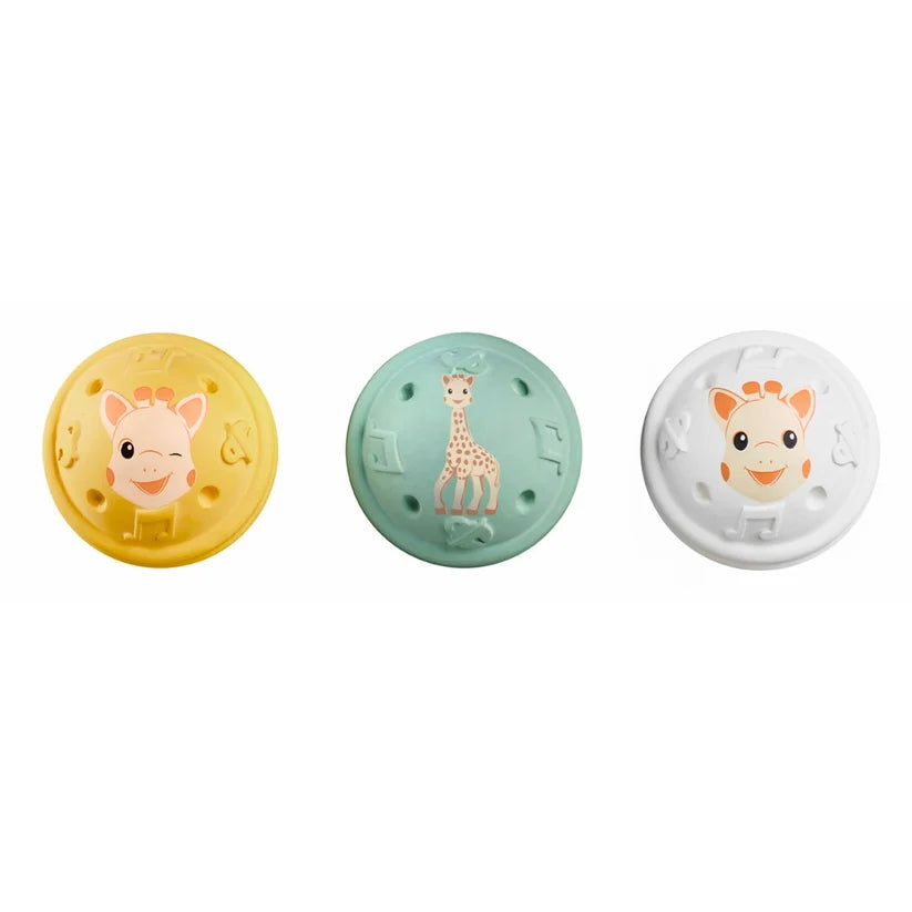 Sophie la girafe® 5 Senses – HEARING | Set me 3 Topa Muzikorë prej Gome Natyrale
