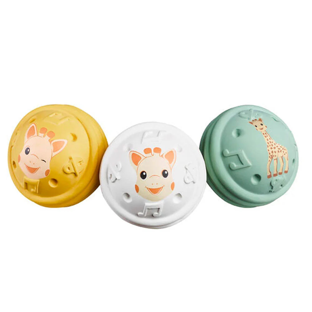 Sophie la girafe® 5 Senses – HEARING | Set me 3 Topa Muzikorë prej Gome Natyrale