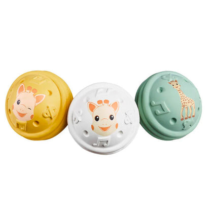 Sophie la girafe® 5 Senses – HEARING | Set me 3 Topa Muzikorë prej Gome Natyrale