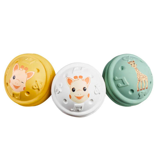 Sophie la girafe® 5 Senses – HEARING | Set me 3 Topa Muzikorë prej Gome Natyrale