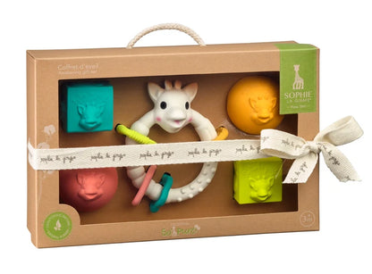 Sophie la girafe® Early Learning Gift Set – Set Zhvillimi me Topa, Kube dhe Lodër për Dhëmbë