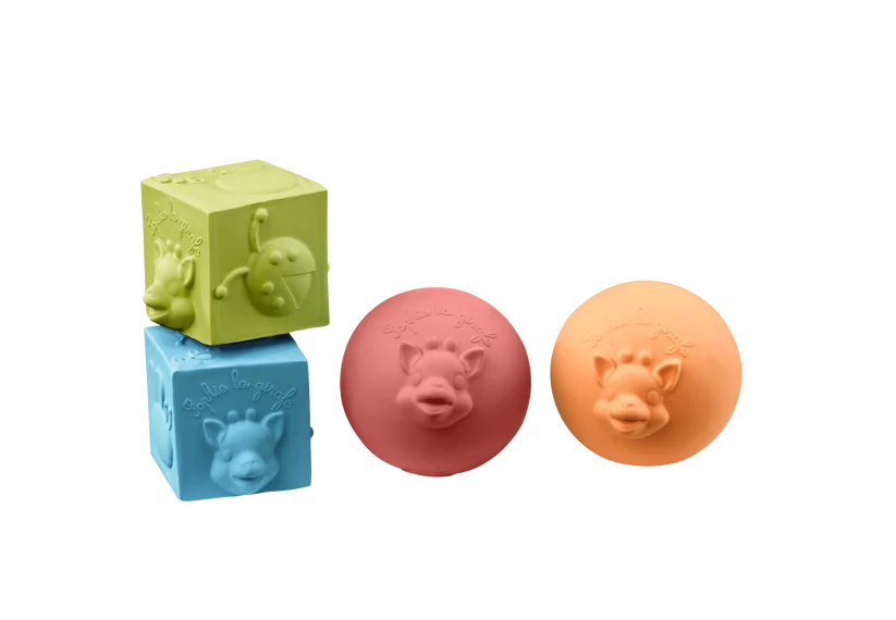 Sophie la girafe® Early Learning Gift Set – Set Zhvillimi me Topa, Kube dhe Lodër për Dhëmbë