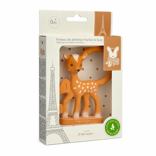 Sophie la girafe® FanFan the Fawn Teething Ring – Unazë Kafshimi prej 100% Gome Natyrale