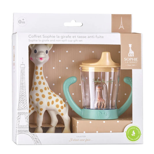 Sophie la girafe® & Non-Spill Cup 180 ml – Set Dhuratë me Sophie dhe Gotë Kundër Rrjedhjes