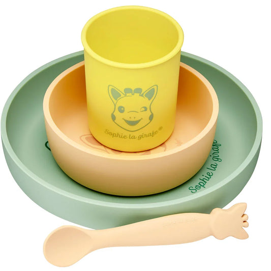 Sophie la girafe® Silicone Meal Set – Set Ushqimi prej Silikoni, 4 Pjesë