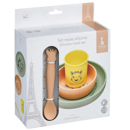 Sophie la girafe® Silicone Meal Set – Set Ushqimi prej Silikoni, 4 Pjesë