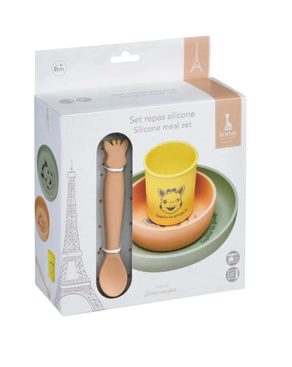 Sophie la girafe® Silicone Meal Set – Set Ushqimi prej Silikoni, 4 Pjesë