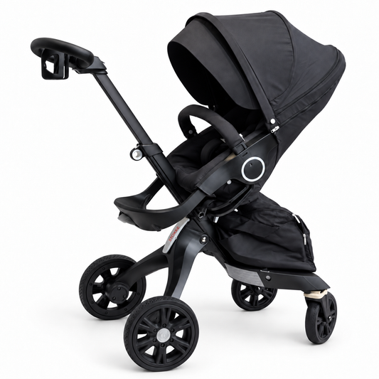 Stokke Xplory X Rich Black – Karrocë Premium me Ulëse të Rregullueshme