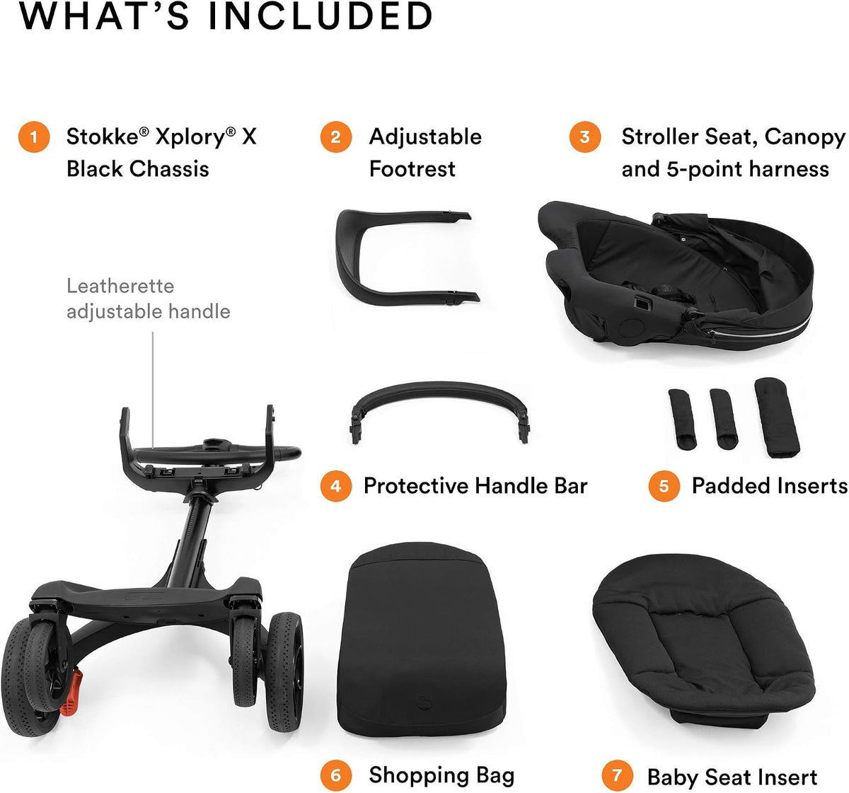 Stokke Xplory X Rich Black – Karrocë Premium me Ulëse të Rregullueshme