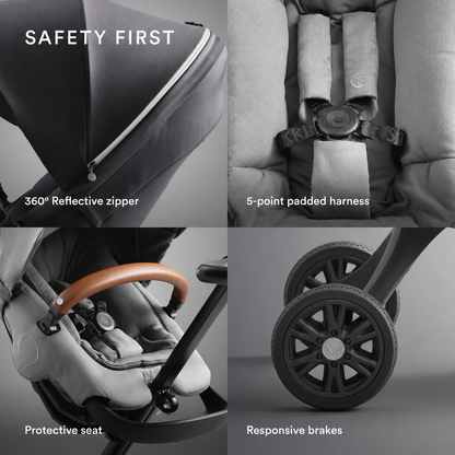 Stokke Xplory X Rich Black – Karrocë Premium me Ulëse të Rregullueshme