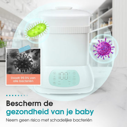 Sweet Sprout 6-në-1 – Sterilizues me Avull dhe Tharës për 6 Biberonë