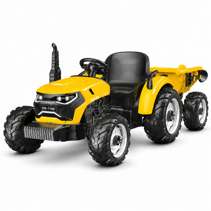 Traktor Elektrik për Fëmijë Speed Track 24V me Rimorkio, EVA dhe Telekomandë