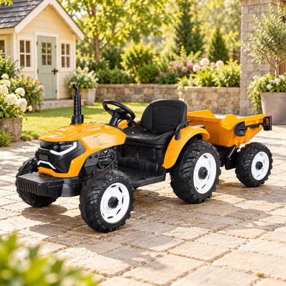 Traktor Elektrik për Fëmijë Speed Track 24V me Rimorkio, EVA dhe Telekomandë