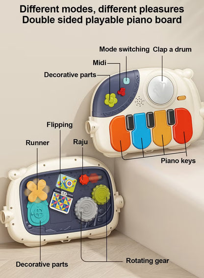 Vendlojë 3-në-1 për Bebe me Piano Muzikore dhe 5 Lodra të Varura – Baby Play Gym