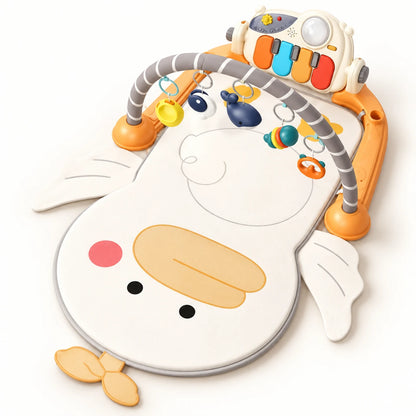 Vendlojë 3-në-1 për Bebe me Piano Muzikore dhe 5 Lodra të Varura – Baby Play Gym