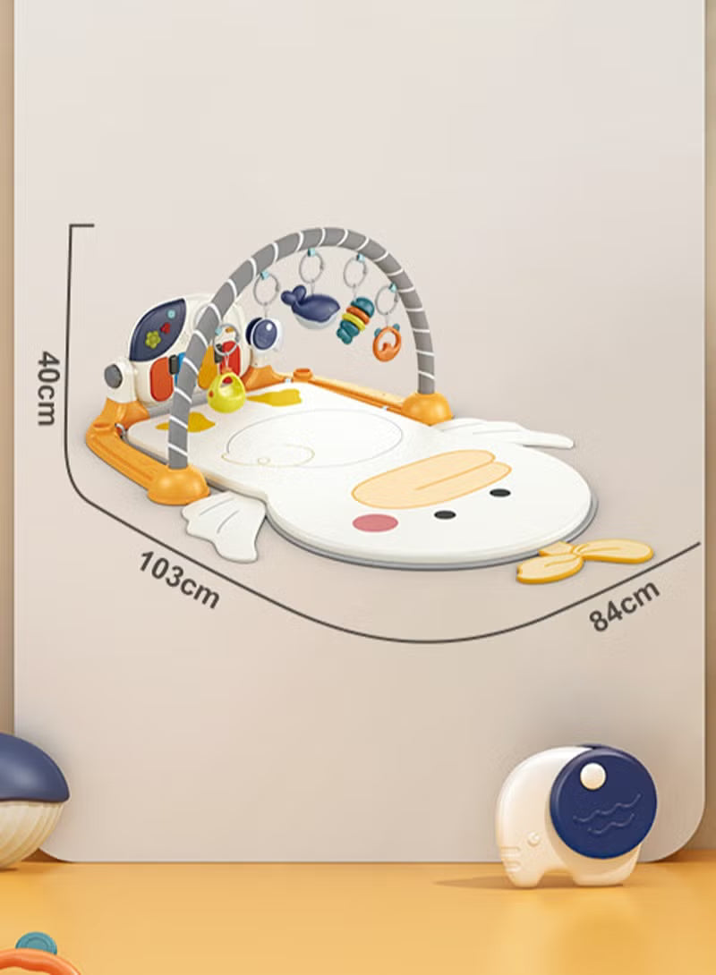 Vendlojë 3-në-1 për Bebe me Piano Muzikore dhe 5 Lodra të Varura – Baby Play Gym