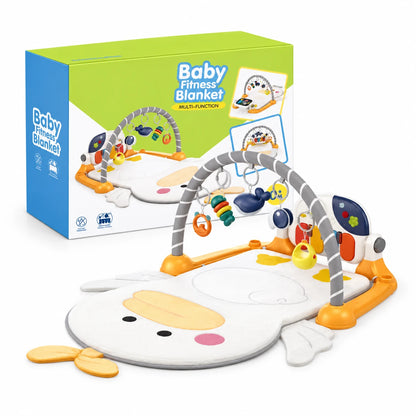 Vendlojë 3-në-1 për Bebe me Piano Muzikore dhe 5 Lodra të Varura – Baby Play Gym