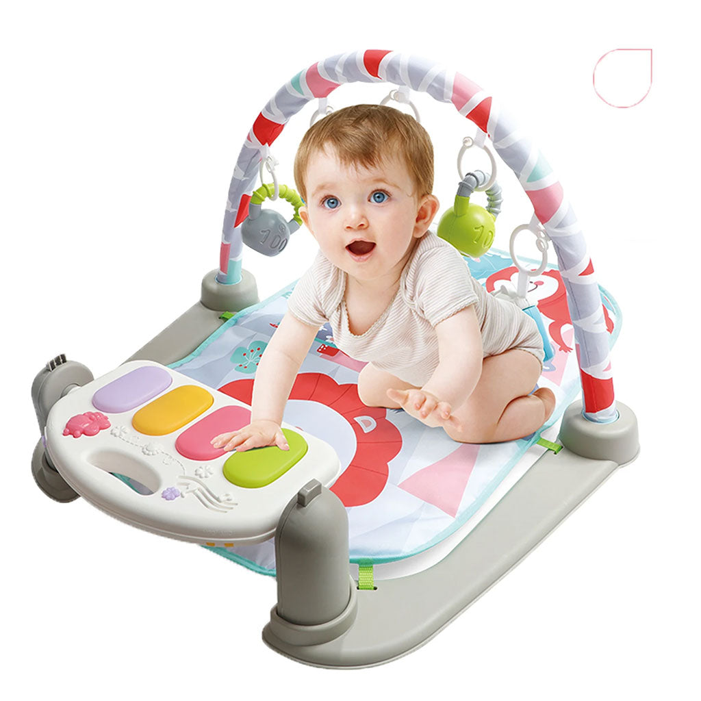 Vendlojë Muzikore për Bebe me Bluetooth, Piano dhe Lodra të Varura – Baby Play Gym