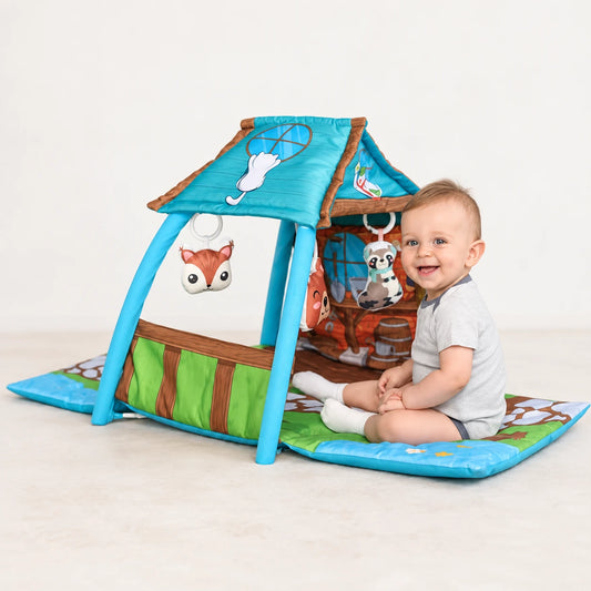 Vendlojë në Formë Shtëpie për Bebe 6+ Muaj, 113 × 56 × 53 cm