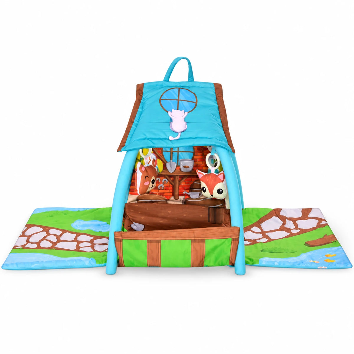 Vendlojë në Formë Shtëpie për Bebe 6+ Muaj, 113 × 56 × 53 cm