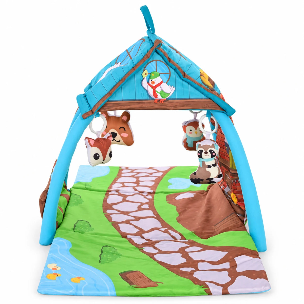Vendlojë në Formë Shtëpie për Bebe 6+ Muaj, 113 × 56 × 53 cm
