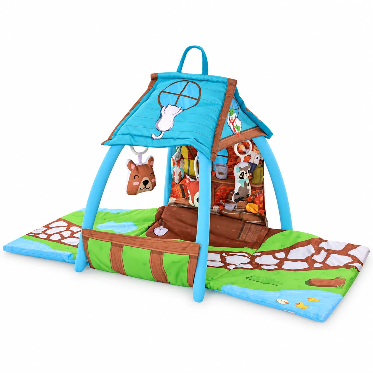 Vendlojë në Formë Shtëpie për Bebe 6+ Muaj, 113 × 56 × 53 cm