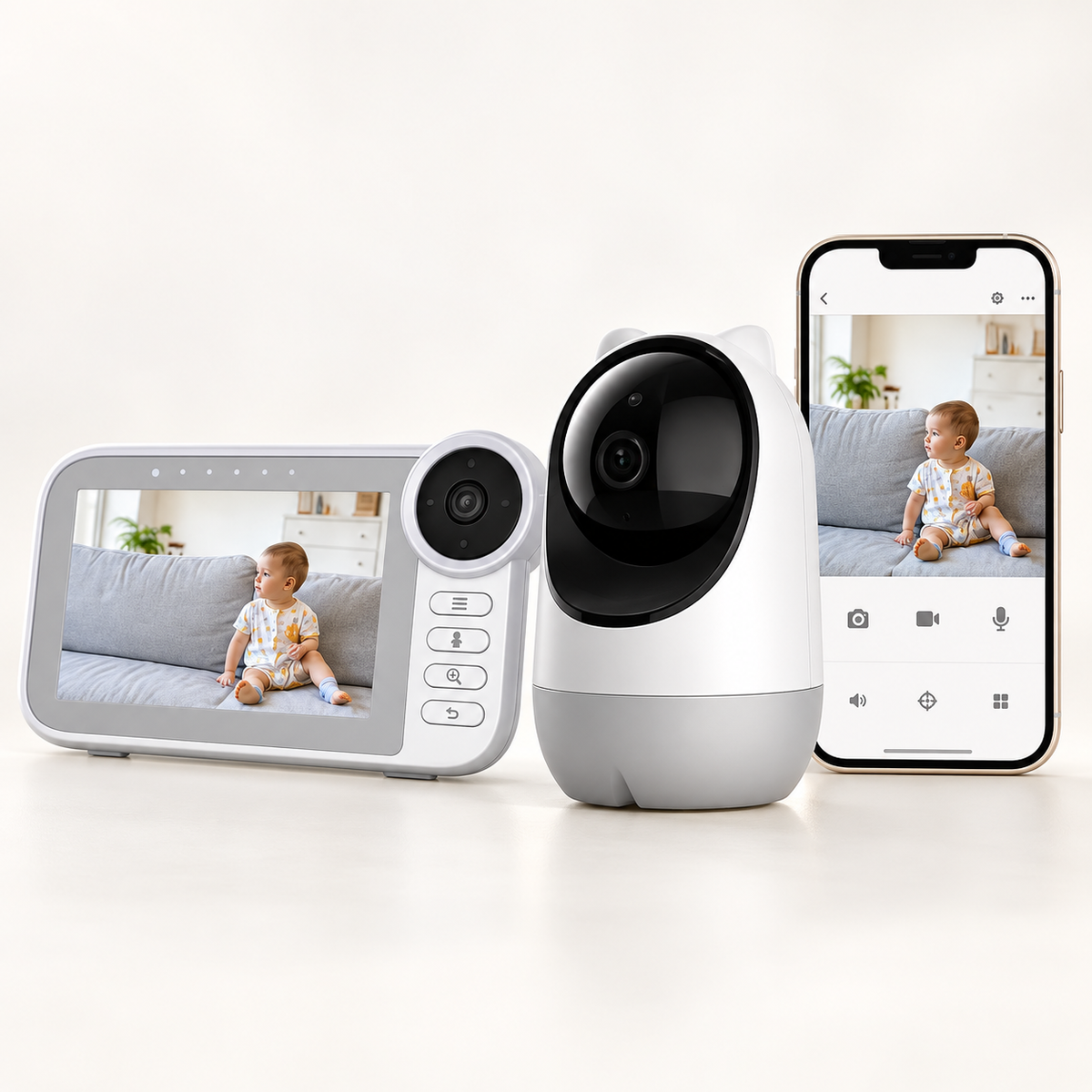 Baby Monitor Smart ZVM853 – Ekran 5″, Lidhje me Telefon dhe Kamerë HD