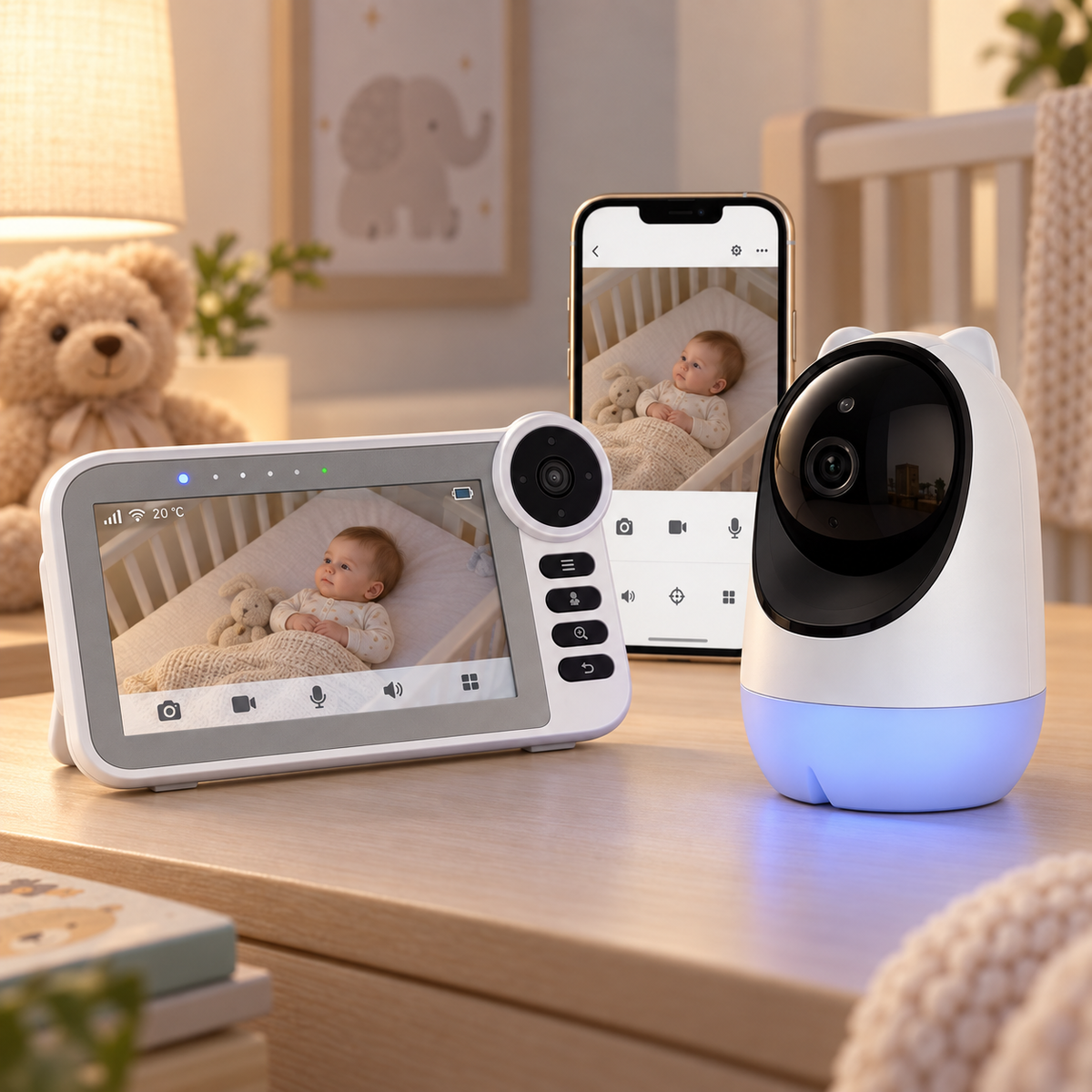 Baby Monitor Smart ZVM853 – Ekran 5″, Lidhje me Telefon dhe Kamerë HD